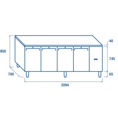 COOL HEAD - Comptoir congélateur GN 1/1 MOTEUR À DISTANCE QN 4100SG