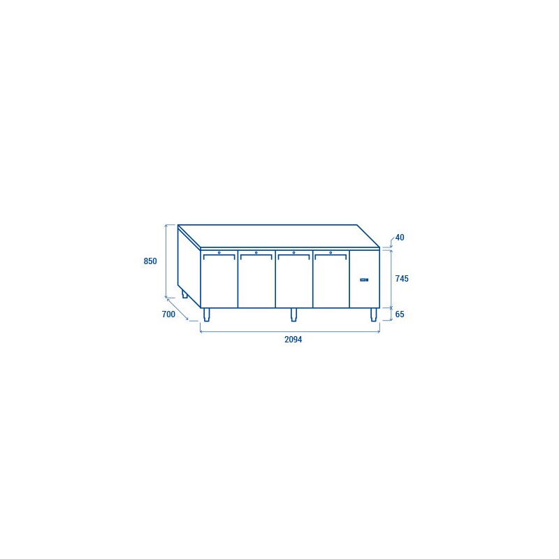 COOL HEAD - Comptoir congélateur GN 1/1 MOTEUR À DISTANCE QN 4100SG