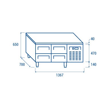 COOL HEAD - Comptoir réfrigéré positive GN1/1 - U-GN 2140