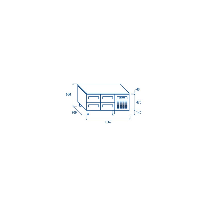 COOL HEAD - Comptoir réfrigéré positive GN1/1 - U-GN 2140