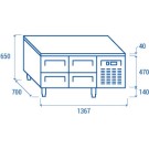COOL HEAD - Comptoir réfrigéré positive GN1/1 - U-GN 2140