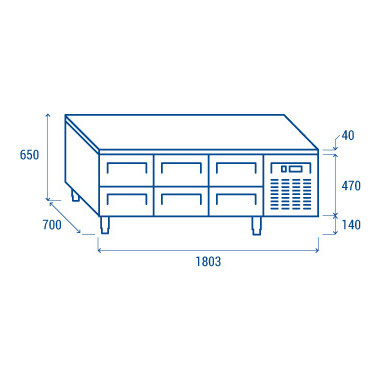 COOL HEAD - Comptoir réfrigéré positive GN1/1 - U-GN 3160
