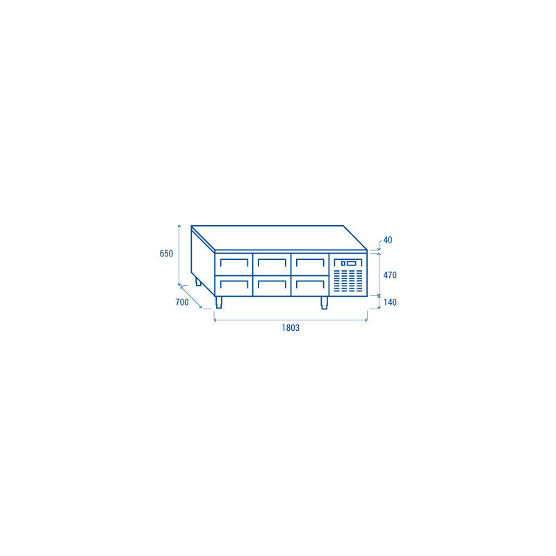 COOL HEAD - Comptoir réfrigéré positive GN1/1 - U-GN 3160