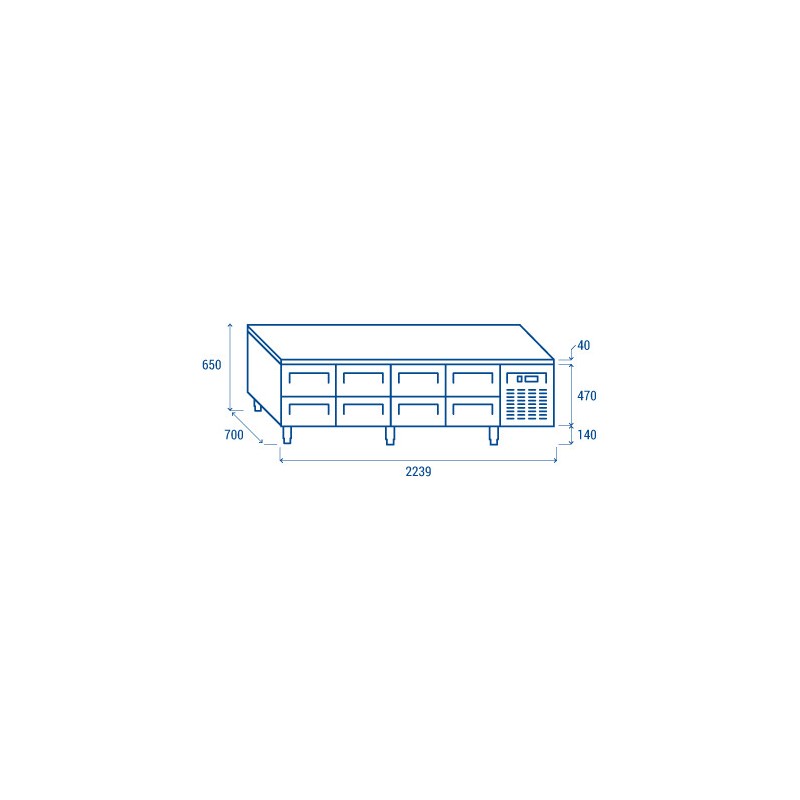 COOL HEAD - Comptoir réfrigéré positive GN1/1 - U-GN 4180