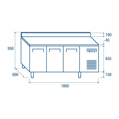 COOL HEAD -Table réfrigéré pour plateaux 325x410mm SR 3200