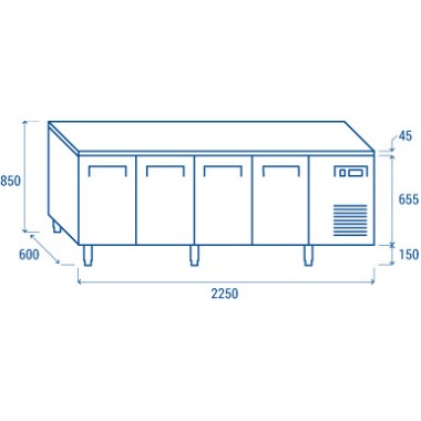 COOL HEAD - Comptoir réfrigéré pour plateaux 325x410mm SR 4100