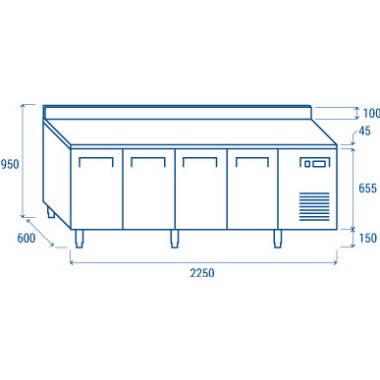 COOL HEAD - Comptoir réfrigéré pour plateaux 325x410mm SR 4200