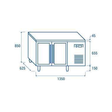 COOL HEAD -Table réfrigéré  avec portes vitrée SRG 2100