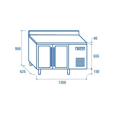 COOL HEAD - Table Réfrigéré portes vitrée SRG 2200