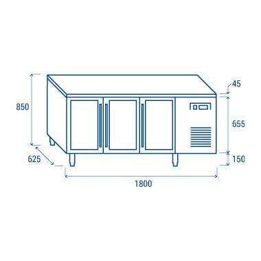 COOL HEAD -Table réfrigéré porte vitrée SRG 3100