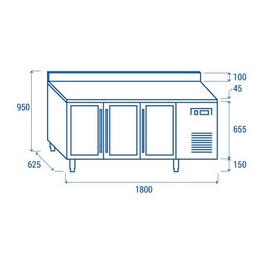 COOL HEAD - Comptoir réfrigéré vitrée SRG 3200