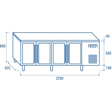 COOL HEAD - Comptoir réfrigéré pour plateaux 325x410mm - SRG 4100