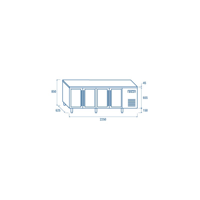 COOL HEAD - Comptoir réfrigéré pour plateaux 325x410mm - SRG 4100