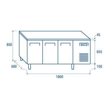 COOL HEAD - Table congélateur pour plateaux 325x410mm