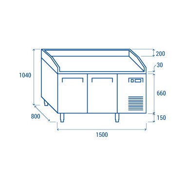 COOL HEAD - Table réfrigéré pizza - QZ 20