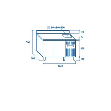 COOL HEAD - Meuble réfrigéré GN1/1 avec évier - RC 2200LV