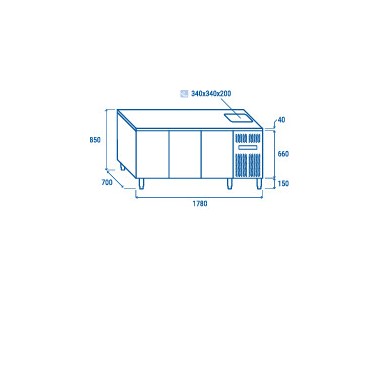 COOL HEAD - Meuble réfrigéré  GN1/1avec évier - RC 3100LV