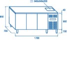 COOL HEAD - Meuble réfrigéré  GN1/1avec évier - RC 3100LV