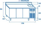 COOL HEAD - Comptoir réfrigéré GN1/1avec évier - RC 3200LV