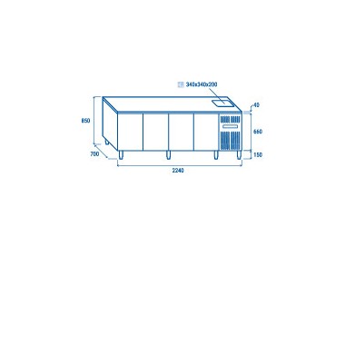 COOL HEAD -Tour réfrigérée GN1/1 avec évier - RC 4100LV