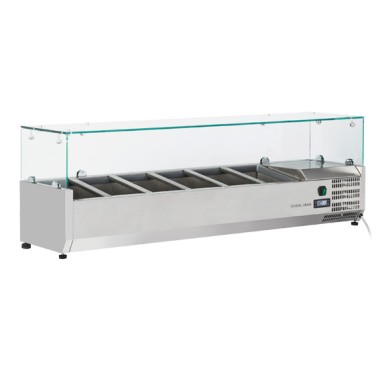 COOL HEAD  - Vitrine avec bacs GN1/4 réfrigérée horizontale - VRX 14/33