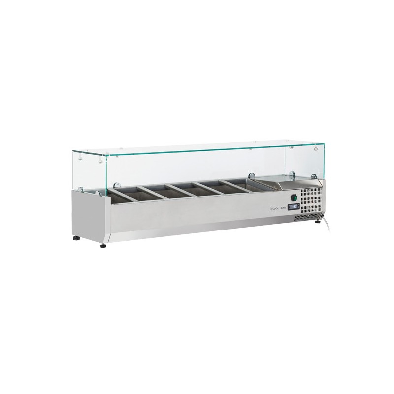 COOL HEAD  - Vitrine avec bacs GN1/4 réfrigérée horizontale - VRX 14/33
