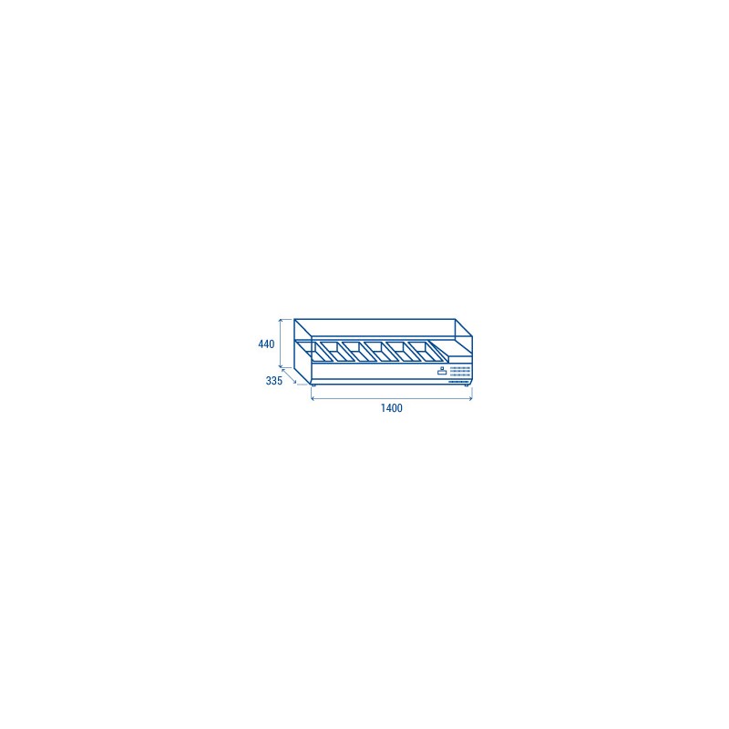 COOL HEAD  - Vitrine avec bacs GN1/4 réfrigérée horizontale - VRX 14/33