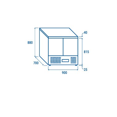 COOL HEAD - Table réfrigérée inox GN1/1 CRX 90A