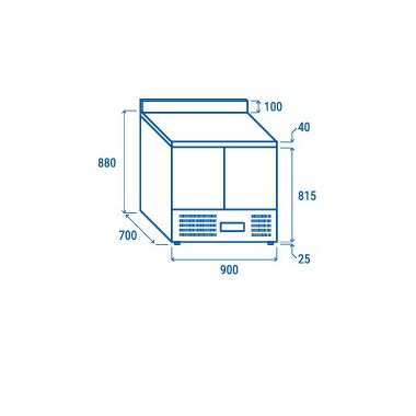 COOL HEAD - Table réfrigérée inox GN1/1 CRA 90A