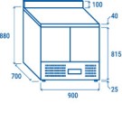 COOL HEAD - Table réfrigérée inox GN1/1 CRA 90A