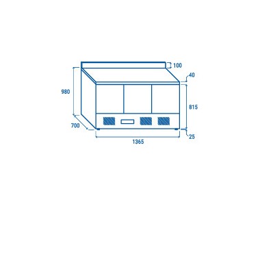 COOL HEAD - Table réfrigérée inox GN1/1 CRA 93A