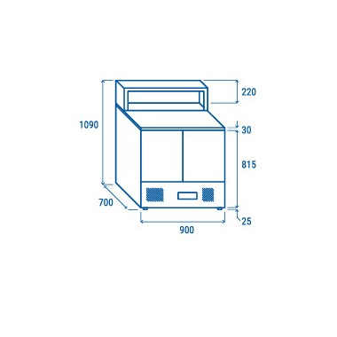 COOL HEAD -Saladette réfrigérée pizza GN1/1 CRP 90A