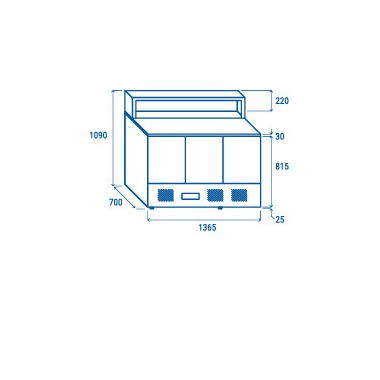COOL HEAD - Saladette réfrigérée pizza GN1/1 CRP 93A