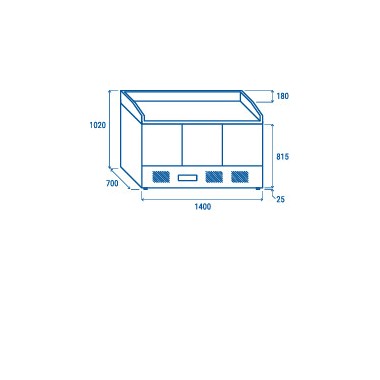 COOL HEAD - Table réfrigérée pizza GN1/1 CRM 93A