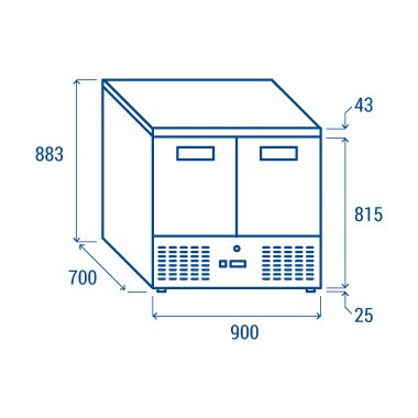 COOL HEAD - Table réfrigérée ventilée négative GN1/1 CNX 90V