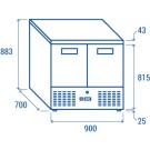 COOL HEAD - Table réfrigérée ventilée négative GN1/1 CNX 90V