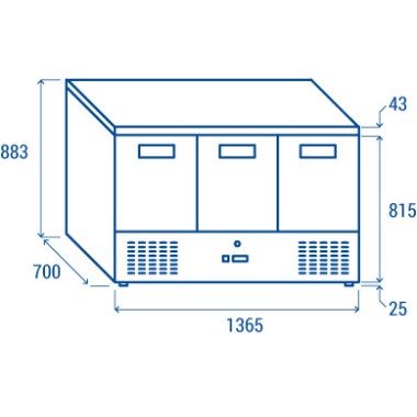COOL HEAD - Table réfrigérée ventilée négative GN1/1 CNX 93V