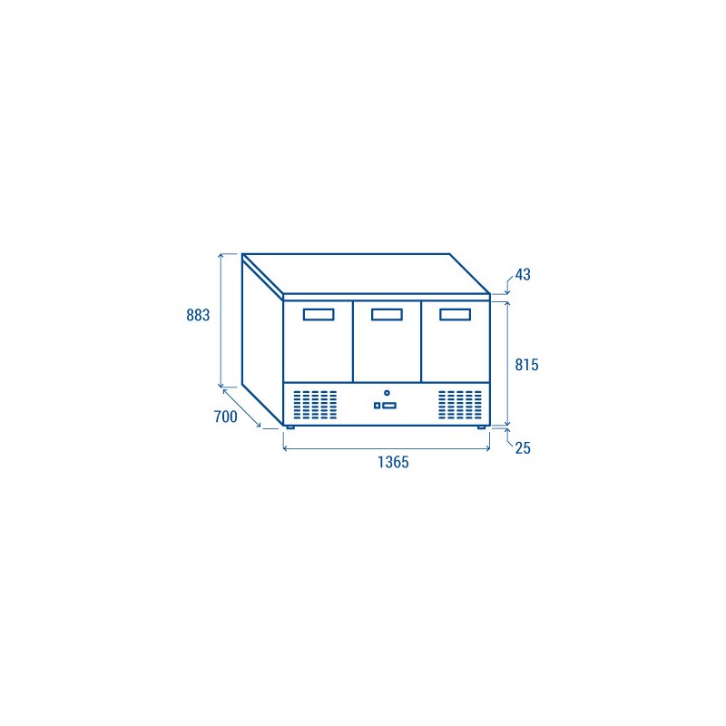 COOL HEAD - Table réfrigérée ventilée négative GN1/1 CNX 93V
