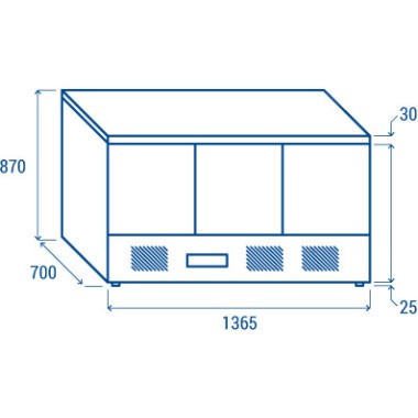 COOL HEAD - Table réfrigérée ventilée positive GN1/1 CRZ 93A