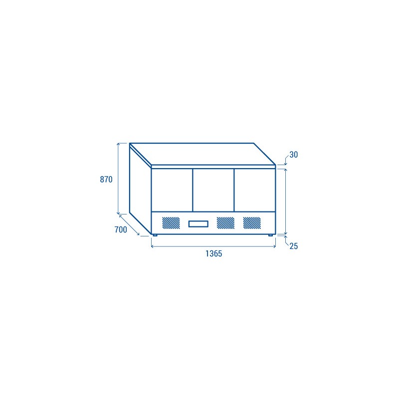 COOL HEAD - Table réfrigérée ventilée positive GN1/1 CRZ 93A