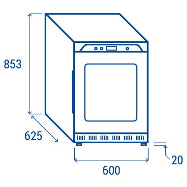 COOL HEAD - Vitrine réfrigérée positive vertical 200 litres QRG 200B