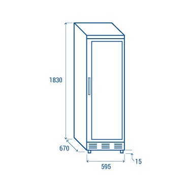COOL HEAD - Réfrigérateur à boissons vertical 350 litres TKG 390