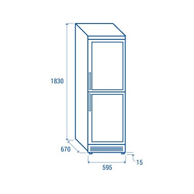 COOL HEAD - Vitrine réfrigérée vertical boissons 350 l TMG 390