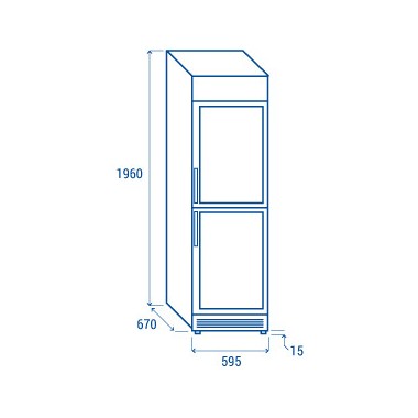 COOL HEAD - Vitrine réfrigérée vertical boissons 350 l portes divisées