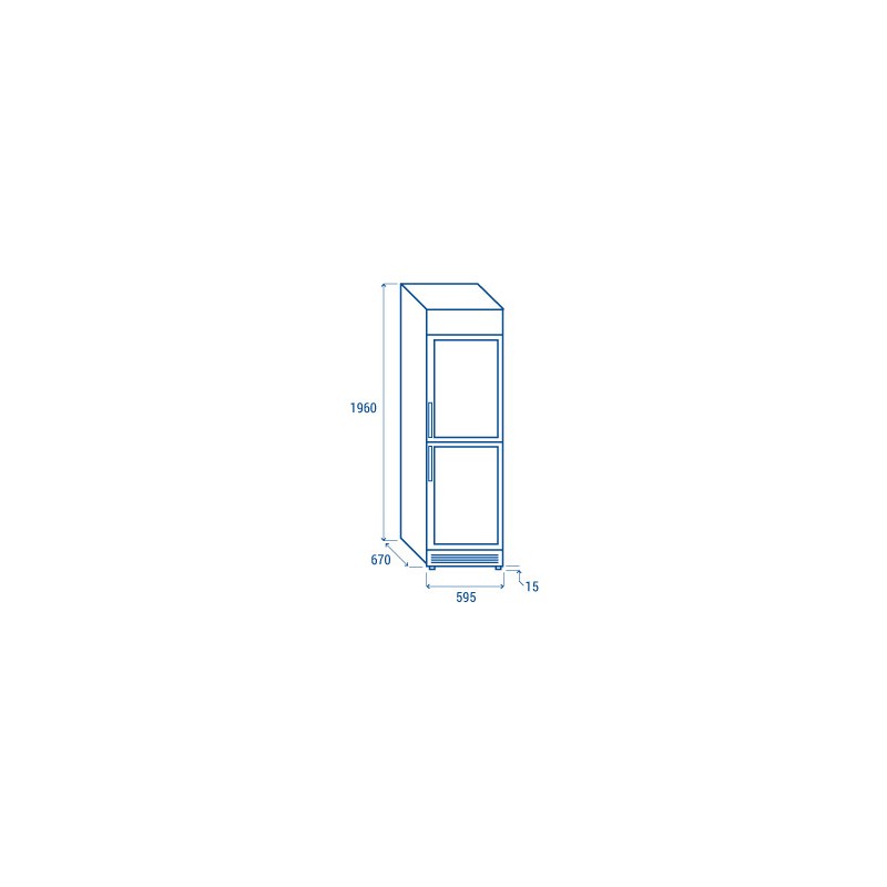 COOL HEAD - Vitrine réfrigérée vertical boissons 350 l portes divisées