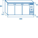 COOL HEAD - Arrière bar réfrigérée portes pleines QB 300