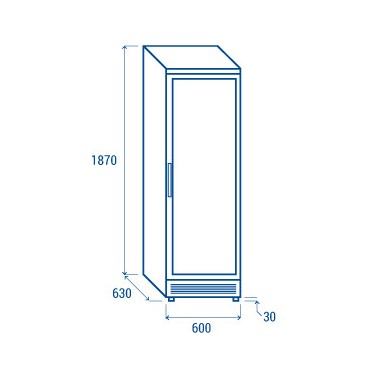 COOL HEAD - Congélateur vertical 300 litres porte vitrée TNG 390