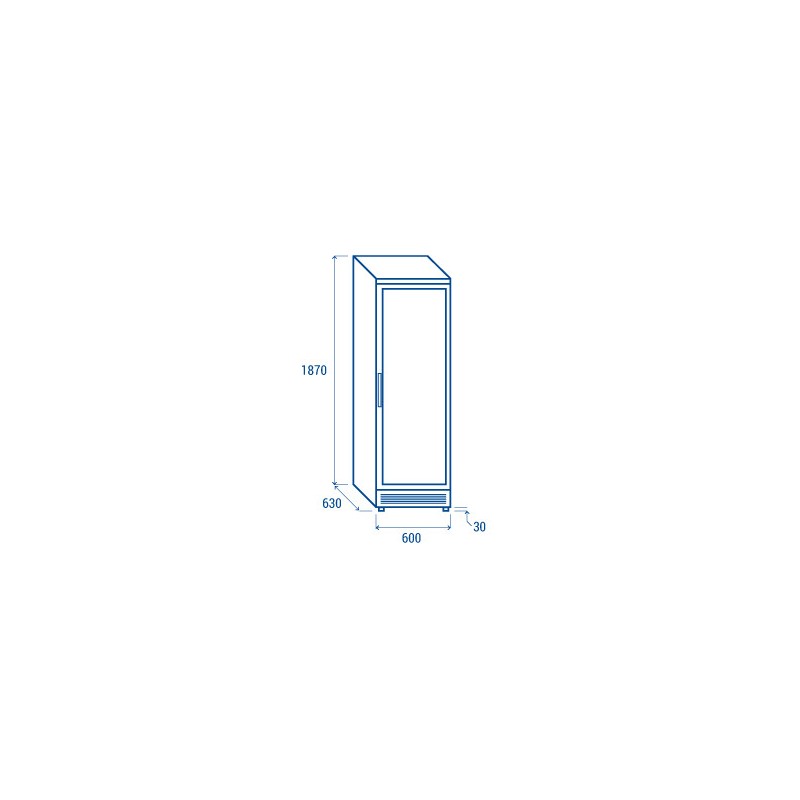 COOL HEAD - Congélateur vertical 300 litres porte vitrée TNG 390