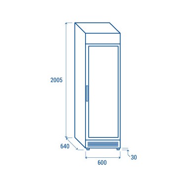 COOL HEAD - Congélateur vertical 300 litres porte vitrée TNG 390 C