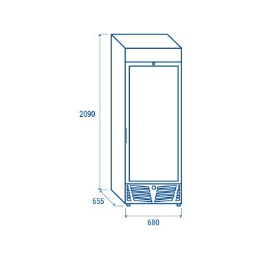 COOL HEAD - Congélateur vertical 350 litres porte vitrée TNG 480 C